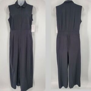 Women's Athleta Brooklyn Heights Wide Leg Jumpsuit Black Size 16 NEW B9